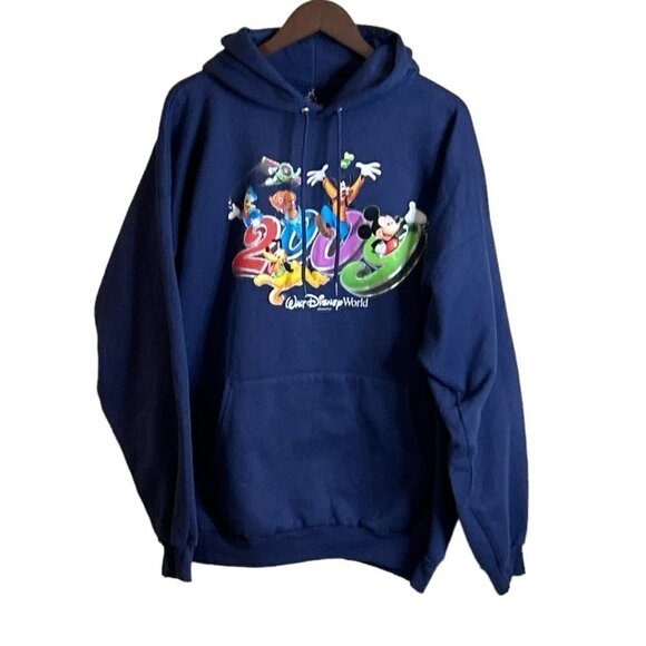 Walt Disney World Adults Navy Blue Cotton Hoodie Sweatshirt 2009 Size XXL - Picture 6 of 6